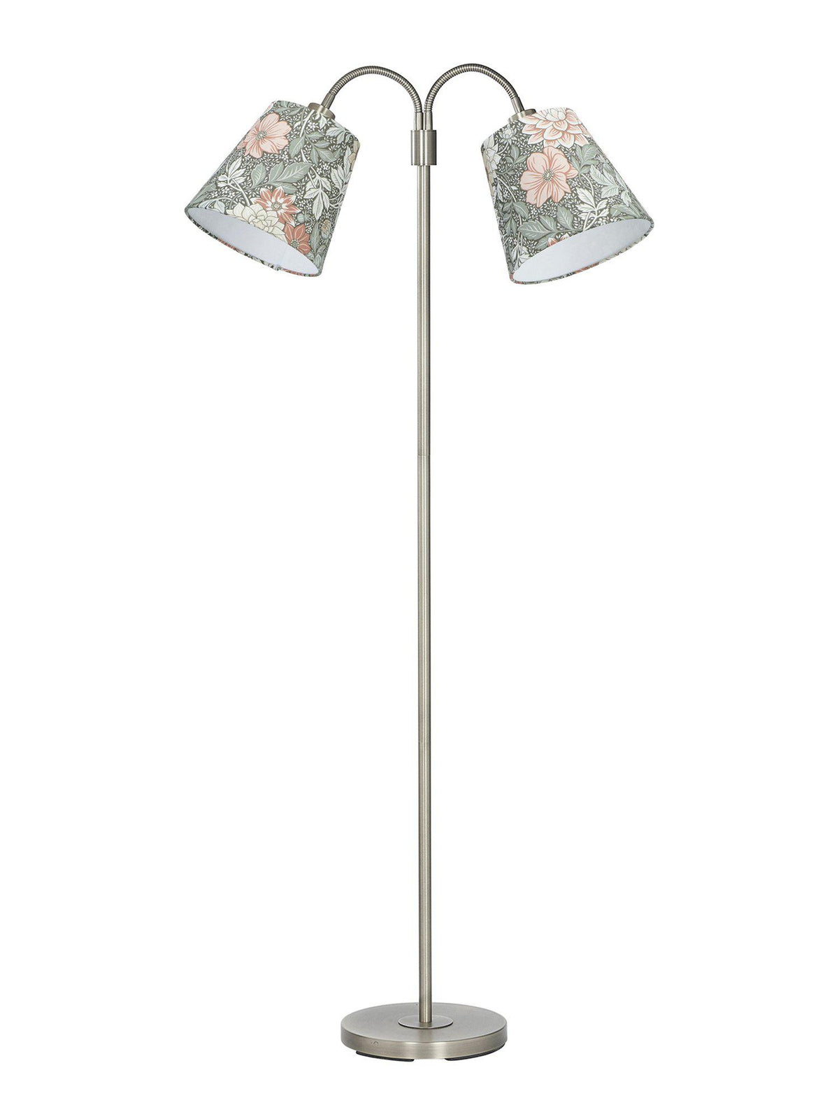 Anibe Lifestyle - Amy - Golvlampa Flex 2 Krom med Dahlia skärm Grön 150cm