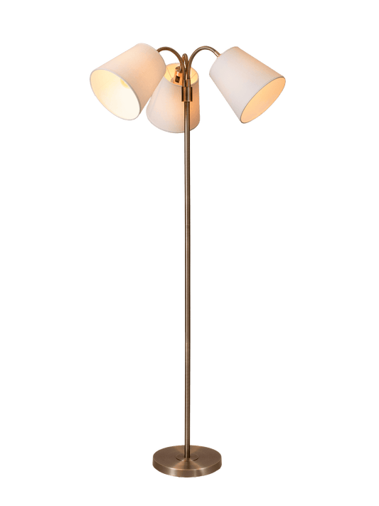 Anibe Lifestyle - Amy - Golvlampa Flex 3 Antikmässing med Cia Lin skärm 150cm