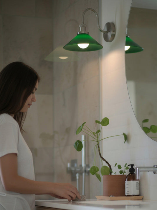 Anibe Lifestyle - August Vägglampa Krom Grön IP23 25cm