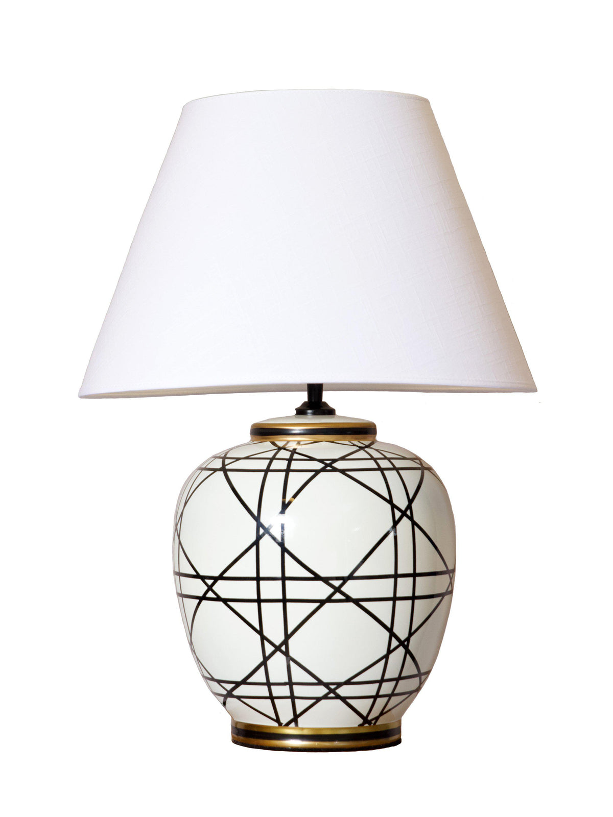 Anibe Lifestyle - New York Bordslampa Svartvit Ljus Skärm 60cm