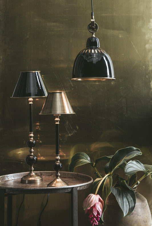 Anibe Lifestyle - Abbey Lampfot Svart Antikmässing IP20 50cm