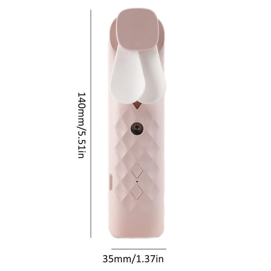 Anibe Lifestyle - Ansiktsfläkt - Pink Nano Mist med dimspray och USB-laddning