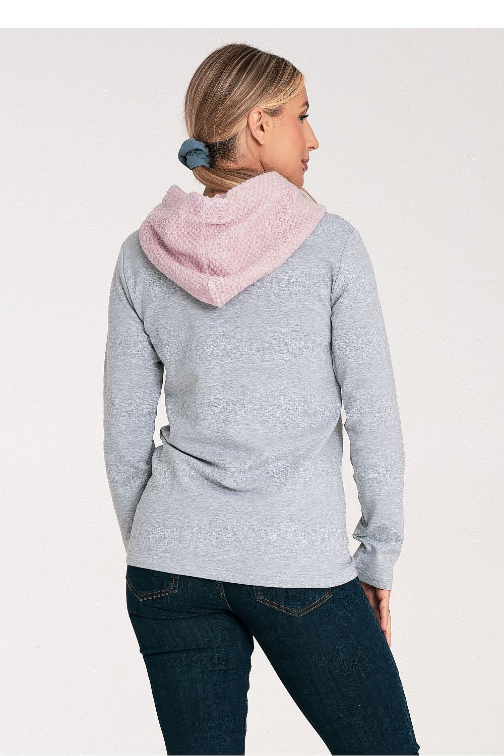 Anibe Lifestyle - Bomullssweatshirt med huva i ull och känguruficka
