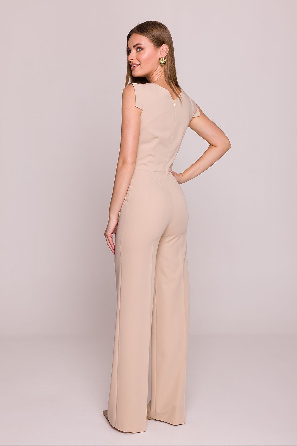 Anibe Lifestyle - Byxdress i satin med asymmetrisk ringning