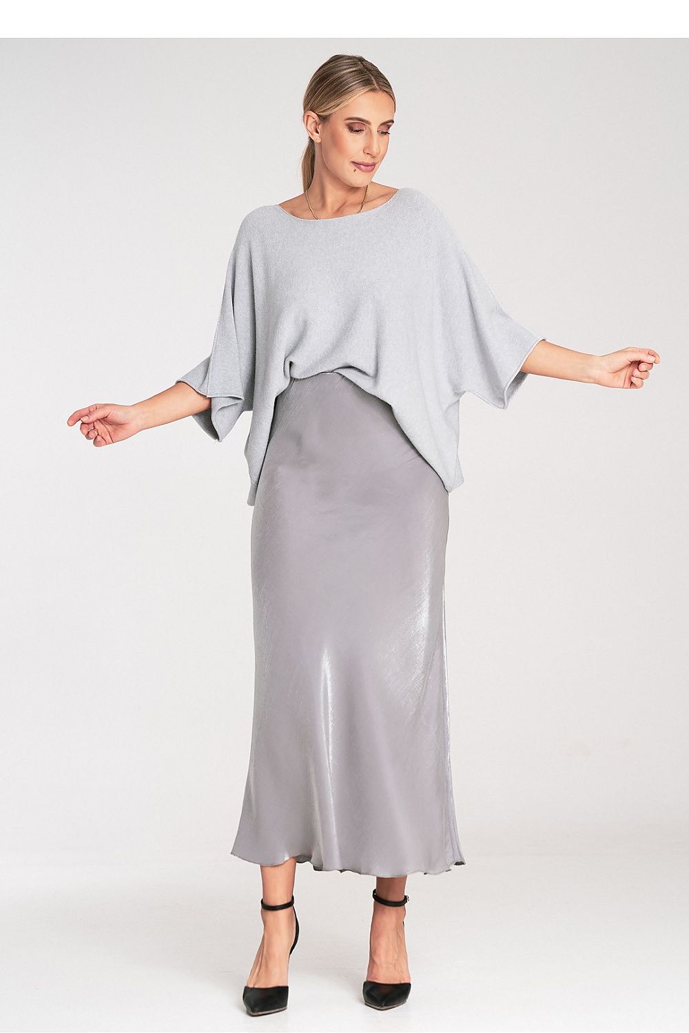 Anibe Lifestyle - Satinkjol med elastisk midja