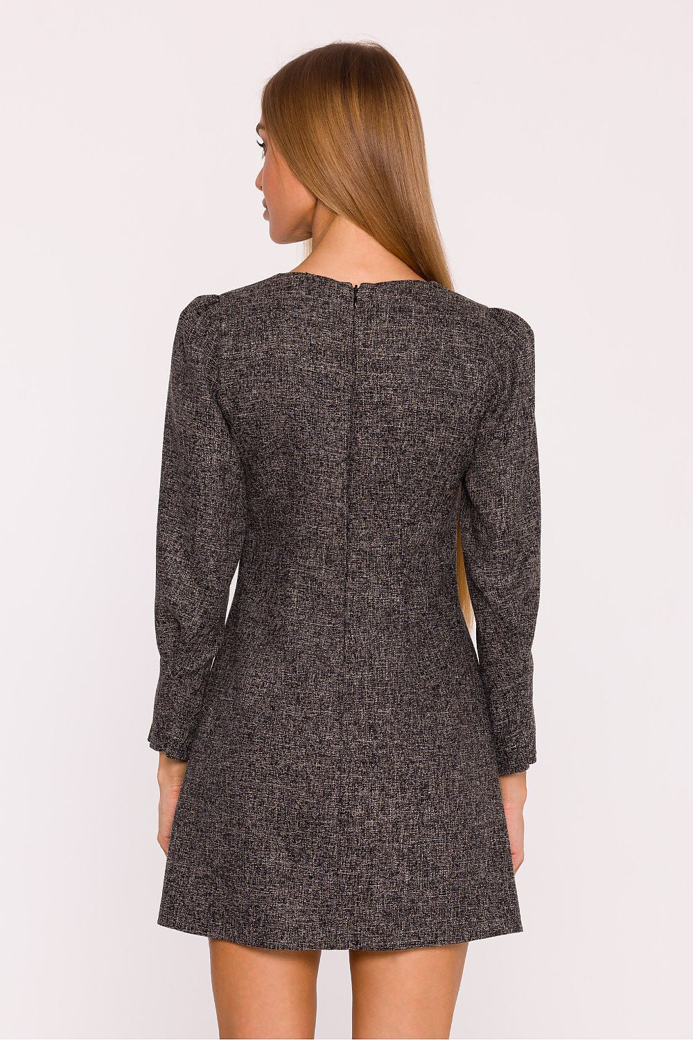 Anibe Lifestyle - Miniklänning i tweed med smyckesrosetter