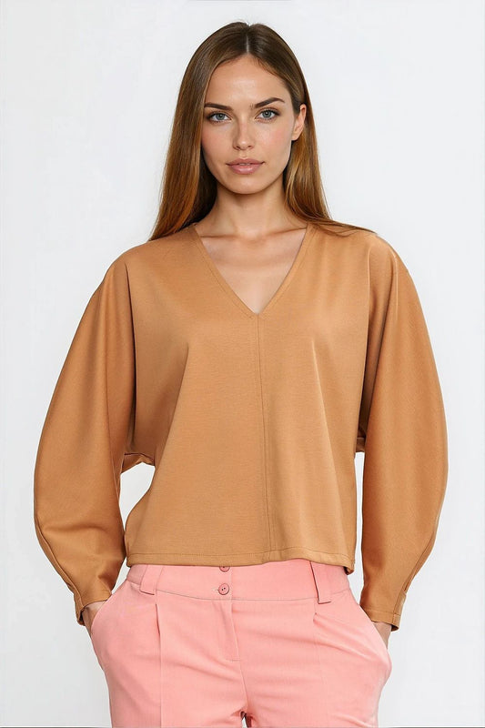 Anibe Lifestyle - Oversized blus med ballongärmar