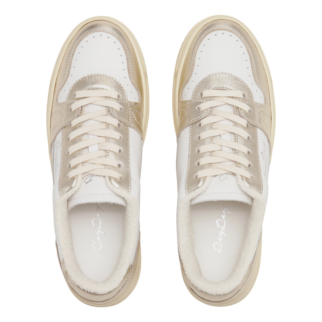 Anibe Lifestyle - Golden Sneakers i vitt läder