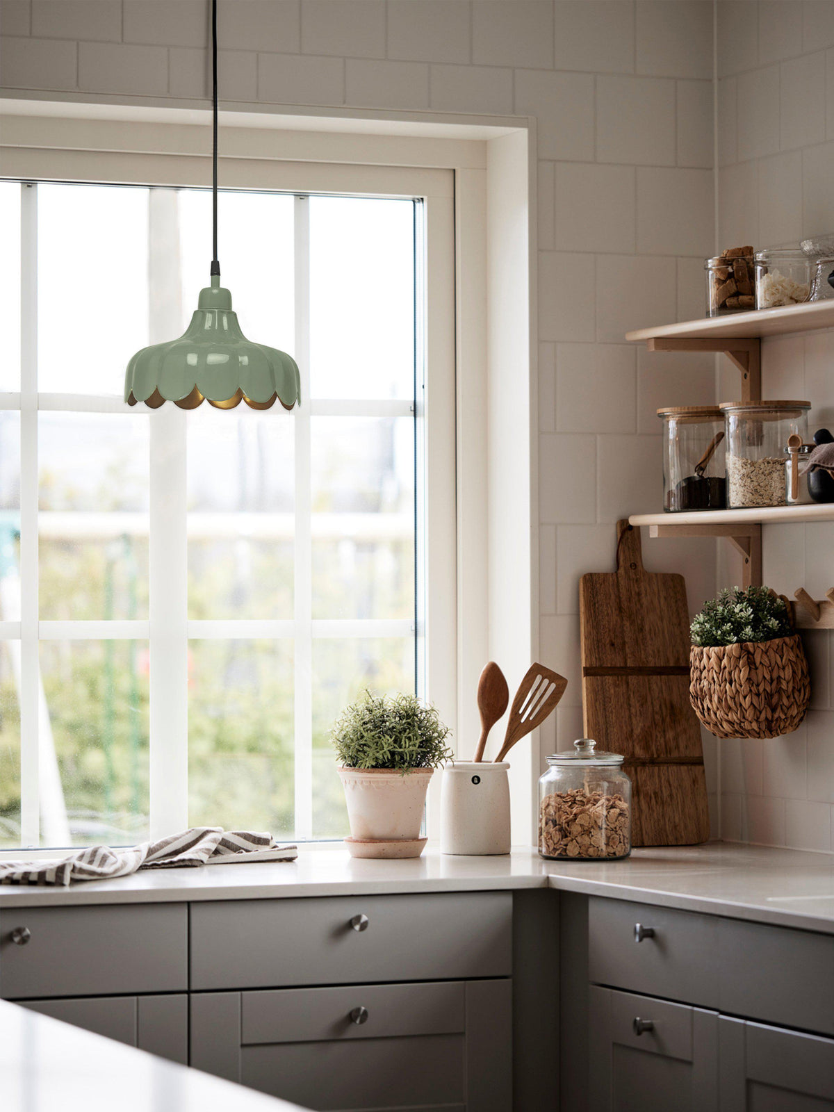 Anibe Lifestyle - Wells Tak/Fönsterlampa Mossa/Guld IP20 24cm