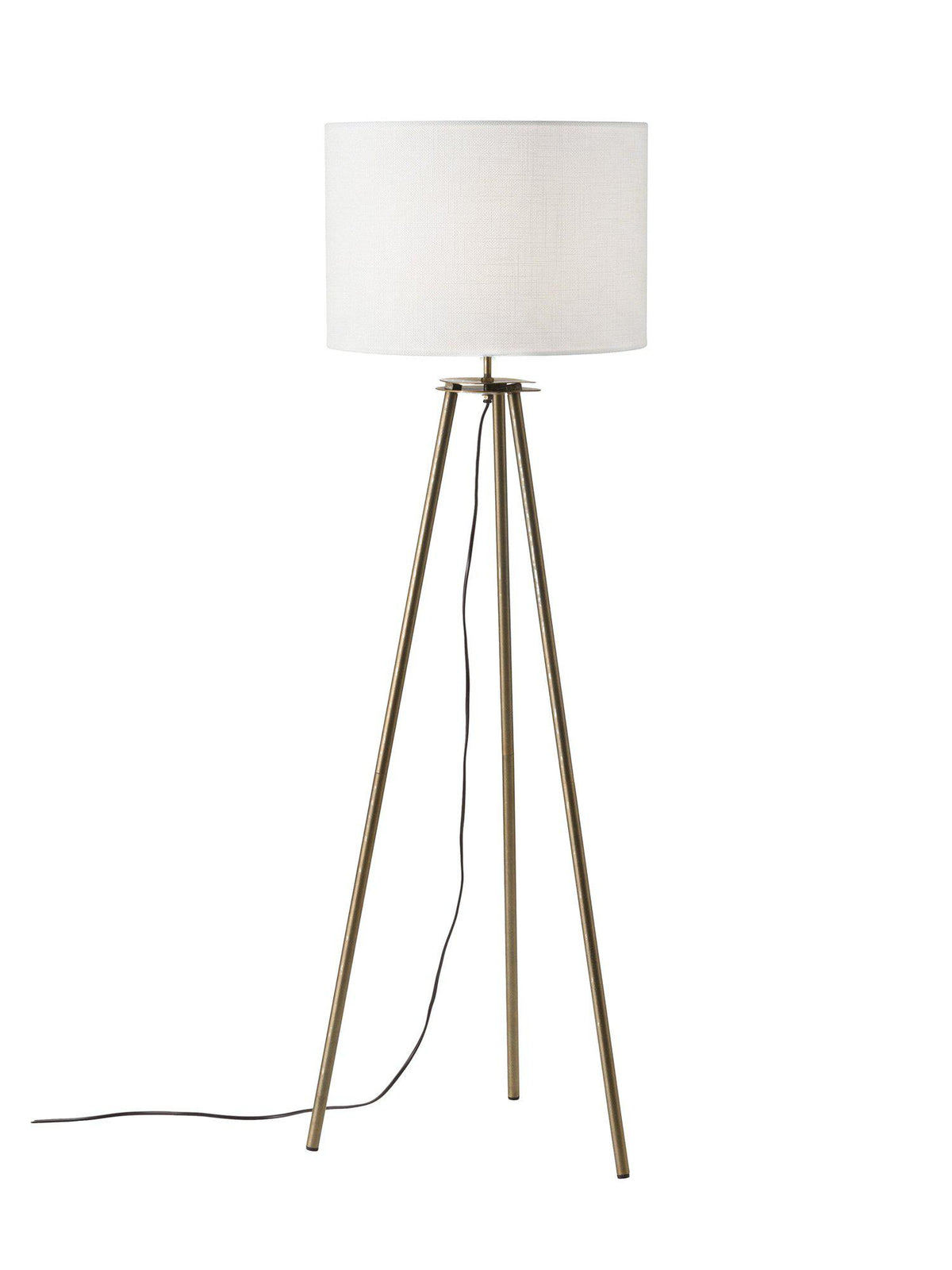 Anibe Lifestyle - Base Golvlampa Tripod Antikmässing Vit IP20 123cm