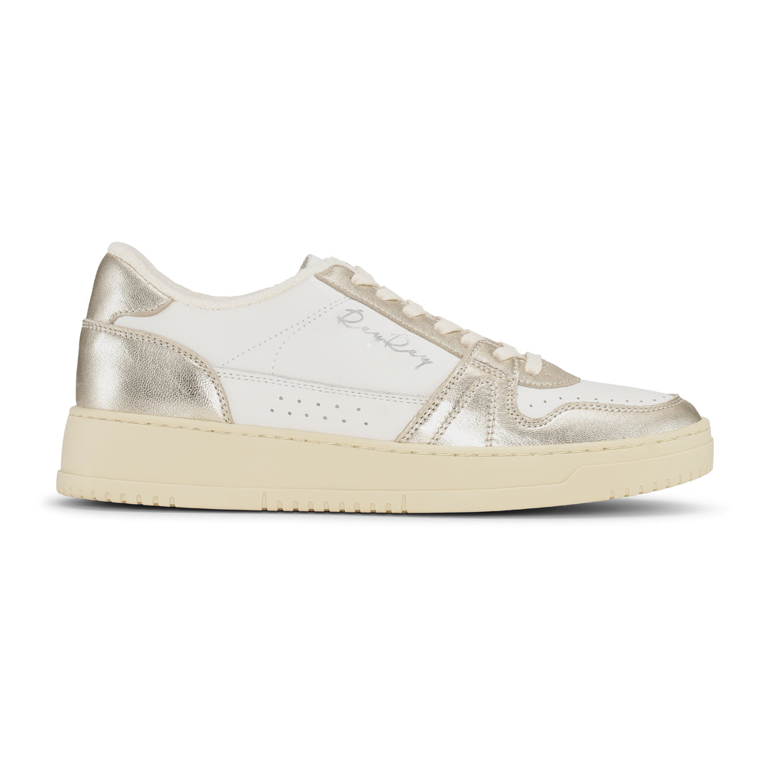 Anibe Lifestyle - Golden Sneakers i vitt läder