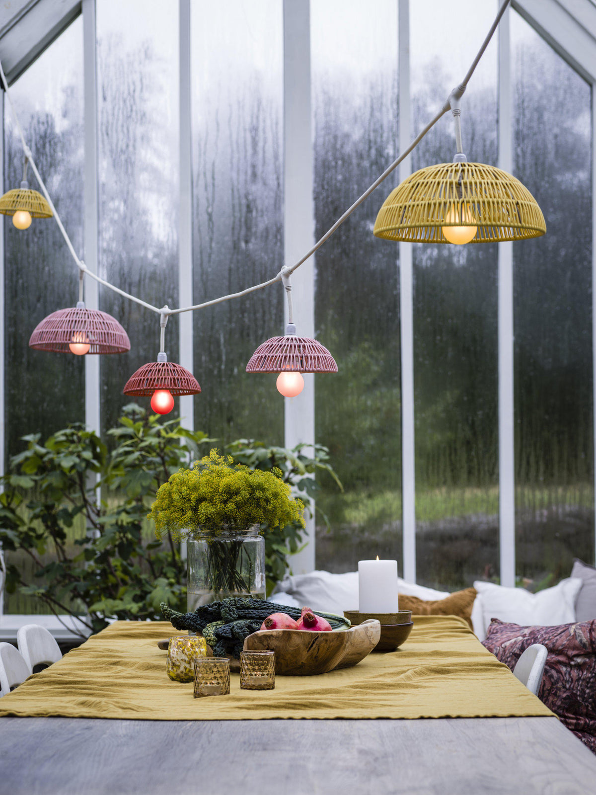 Anibe Lifestyle - Hue - Utomhuslampskärm Konstrotting Gul 20cm