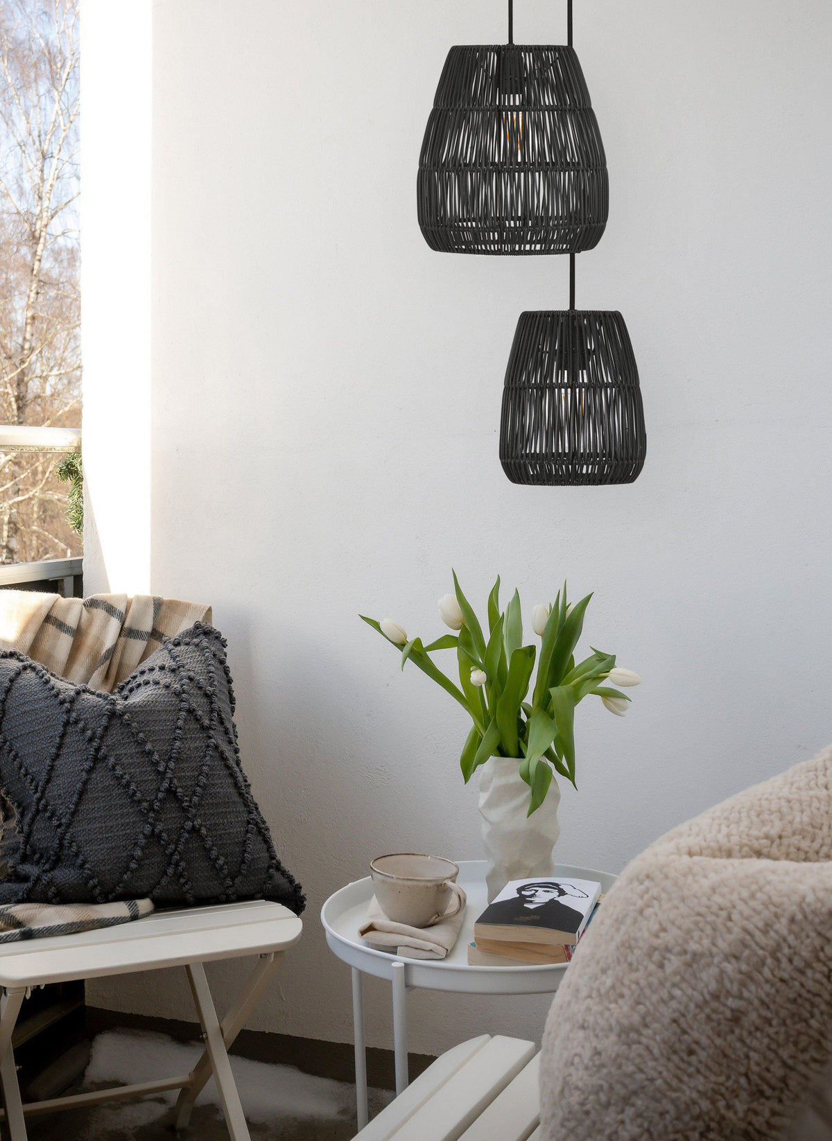 Anibe Lifestyle - Saigon - Taklampa Konstrotting Svart UK IP44 18cm