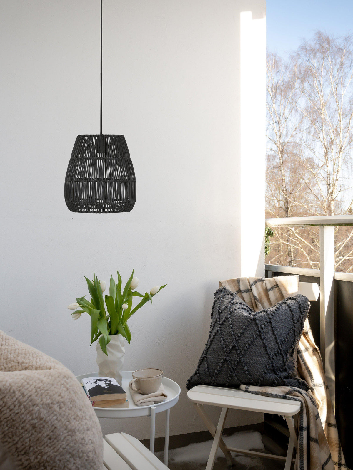 Anibe Lifestyle - Saigon - Taklampa Konstrotting Svart IP44 28cm