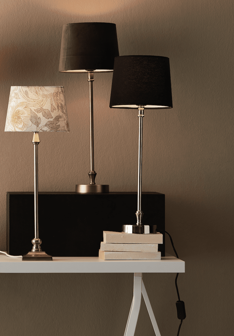 Anibe Lifestyle - Liam Bordslampa Sofia Franza svart silver fot 59cm