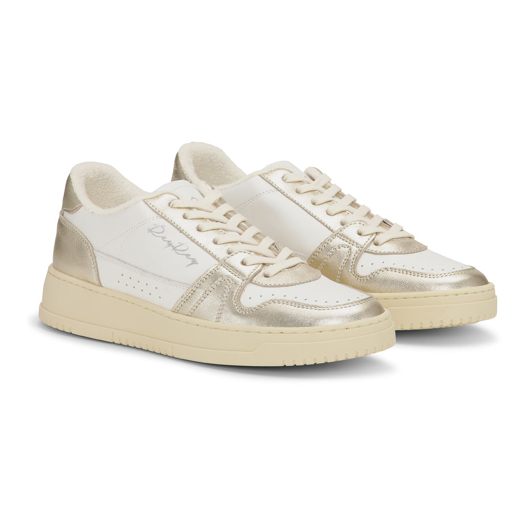 Anibe Lifestyle - Golden Sneakers i vitt läder