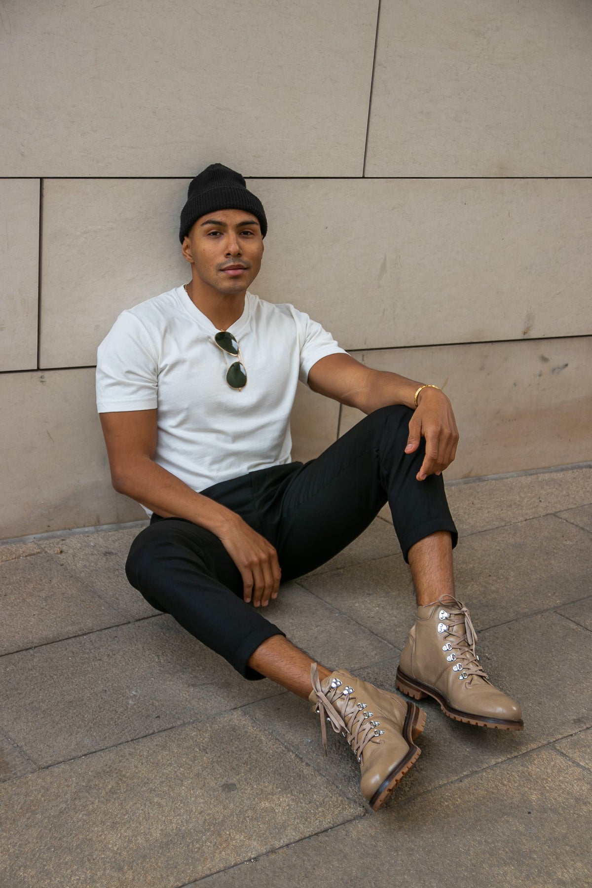 Anibe Lifestyle - Desert Boot i crémefärgat Oxfordläder