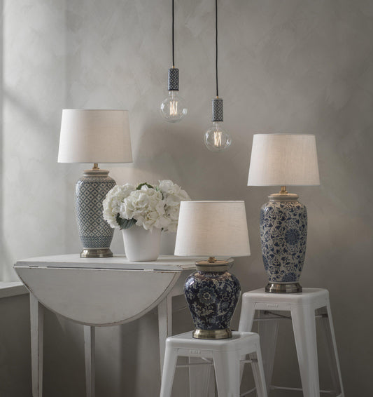 Anibe Lifestyle - Li Jing Lampfot Vit Blå 49cm