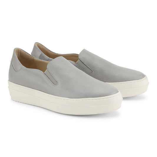 Anibe Lifestyle - Slip-on-sneakers för dam i grått saffianoläder