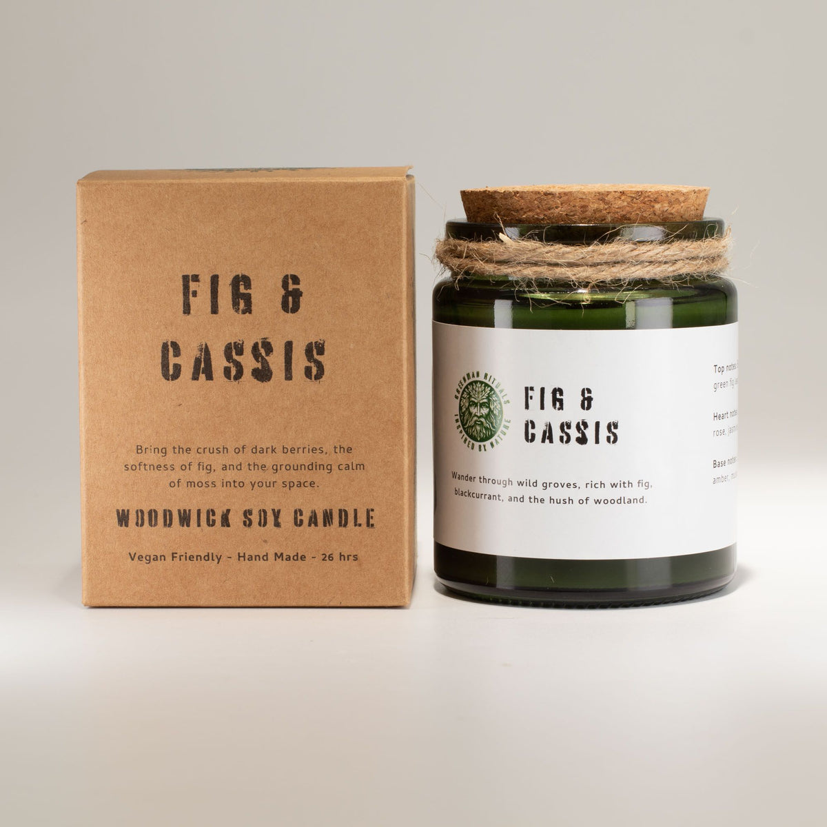 Anibe Lifestyle - Greenman Woodwick Sojavaxljus - Crushed Fig & Cassis