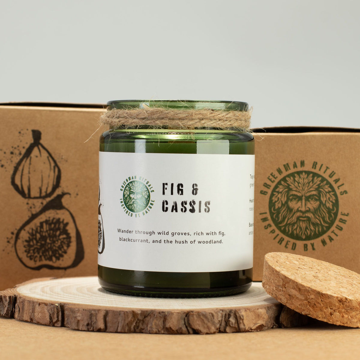 Anibe Lifestyle - Greenman Woodwick Sojavaxljus - Crushed Fig & Cassis