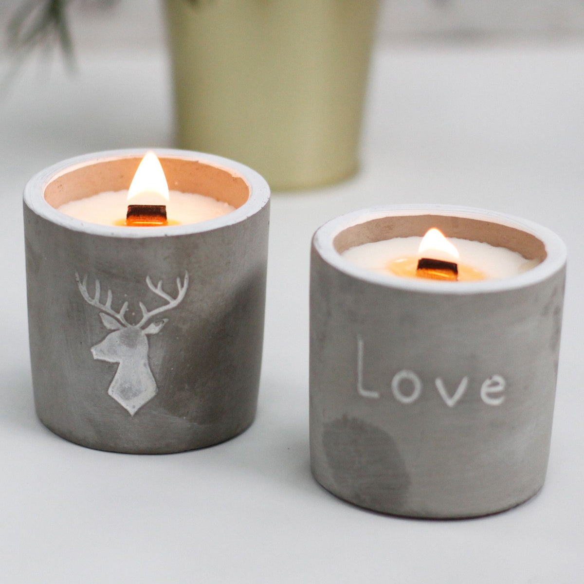 Anibe Lifestyle - Doftljus i betong – Stag Head – Whiskey & Woodsmoke