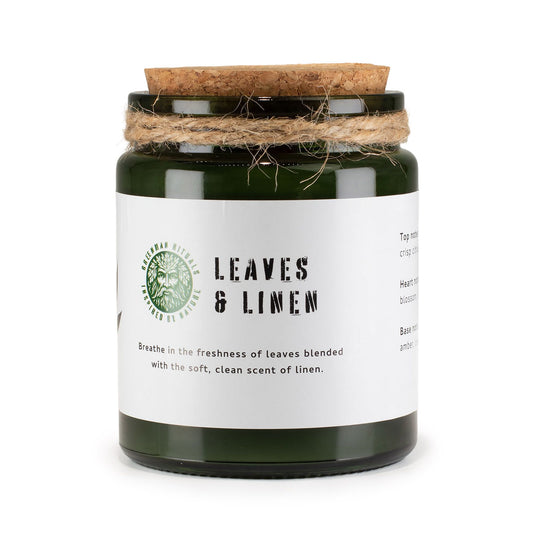 Anibe Lifestyle - Greenman Woodwick Sojavaxljus - Leaves & Linen