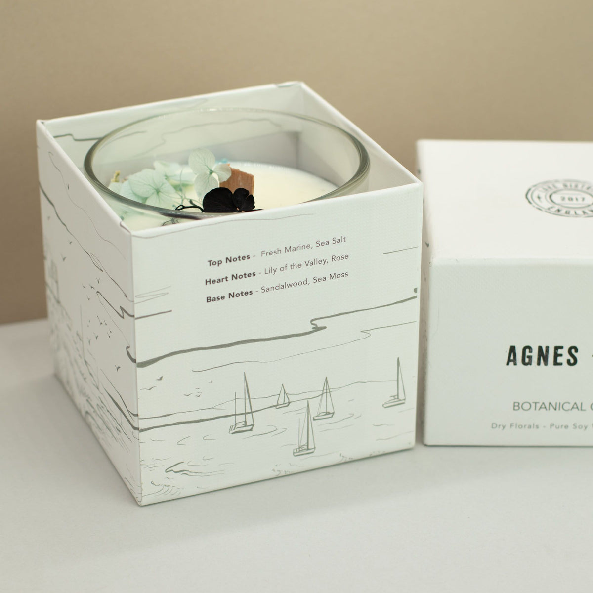 Anibe Lifestyle - Agnes + Cat Botaniska Sojavaxljus - Seasalt & Moss