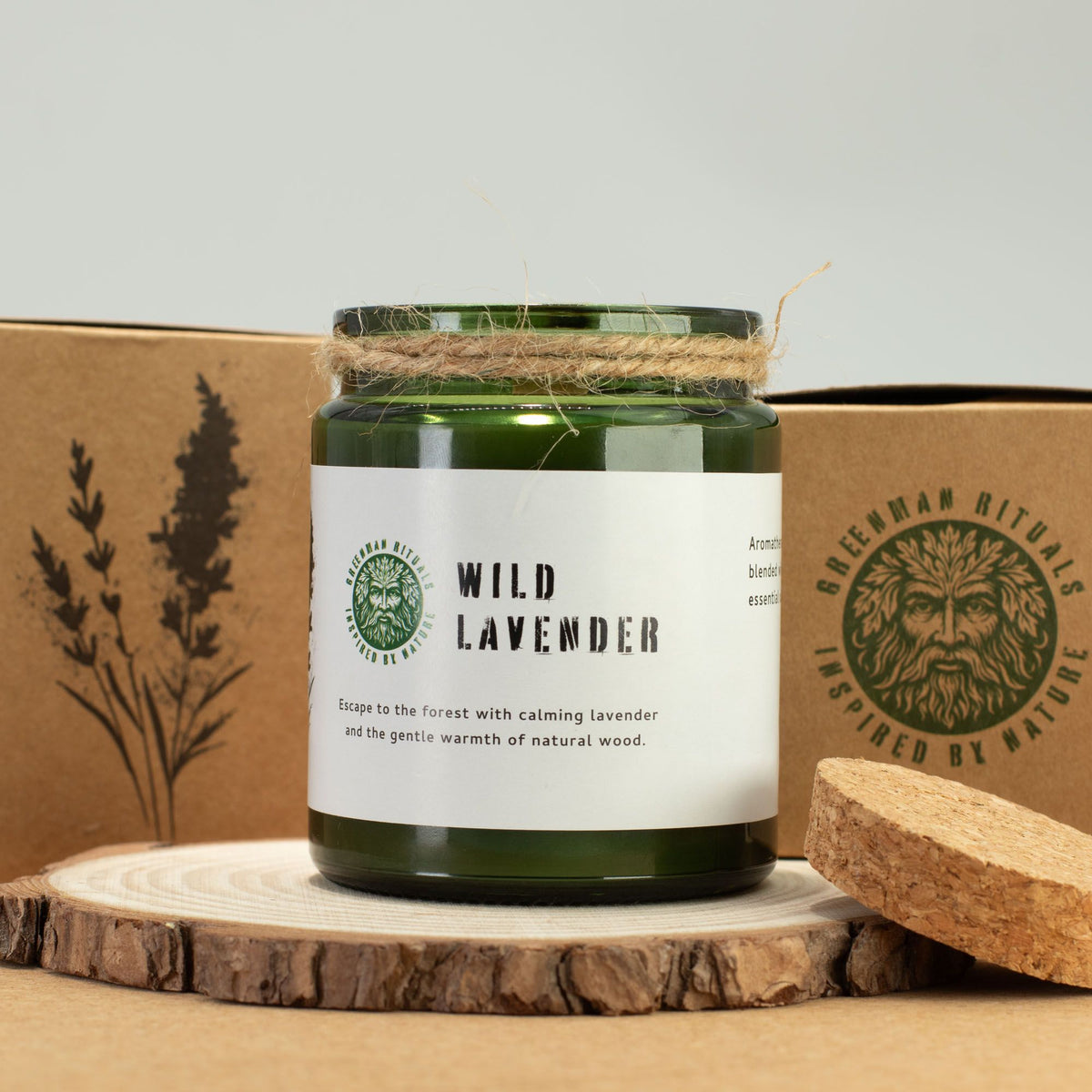Anibe Lifestyle - Greenman Woodwick Sojavaxljus - Wild Lavender