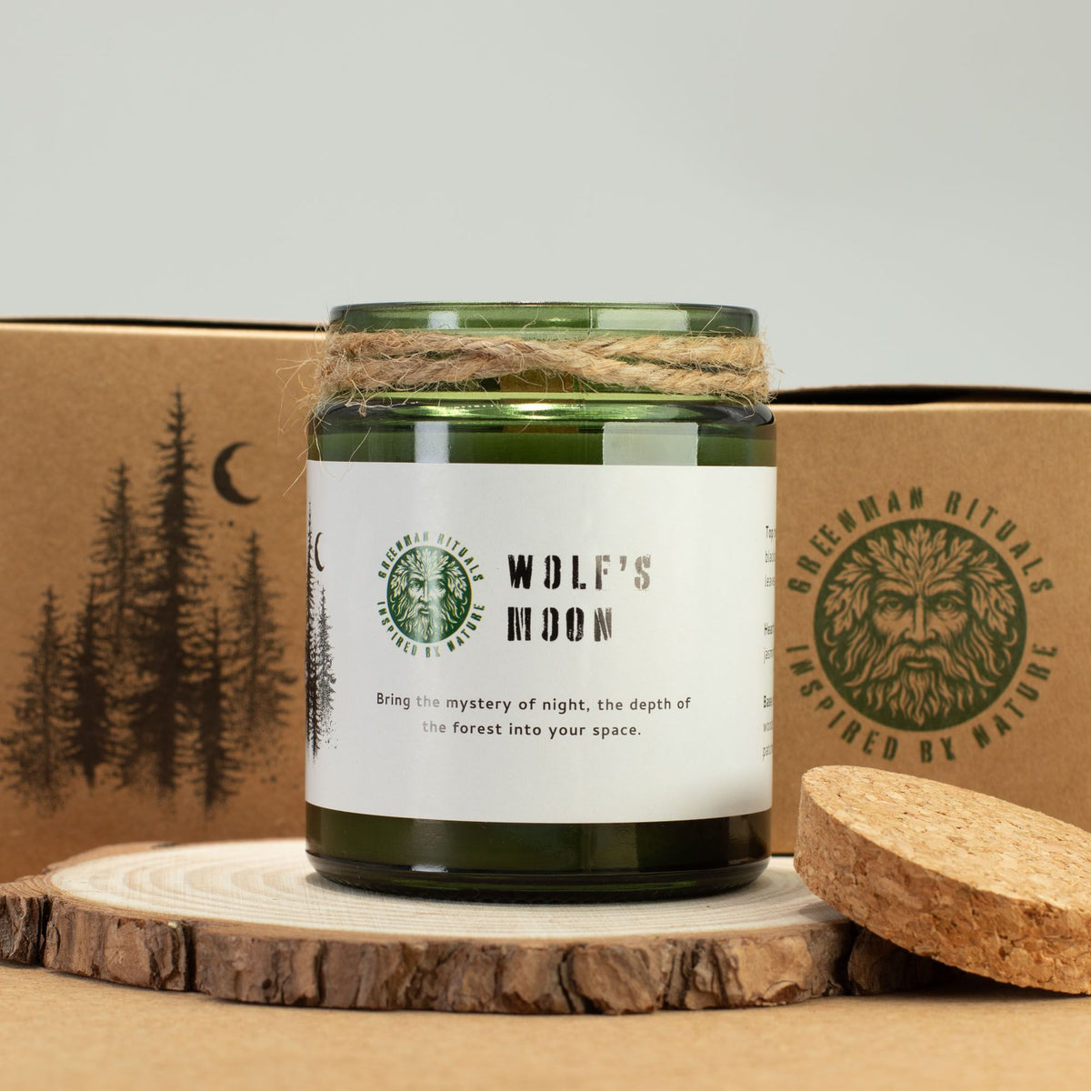Anibe Lifestyle - Greenman Woodwick Sojavaxljus - Wolf's Moon