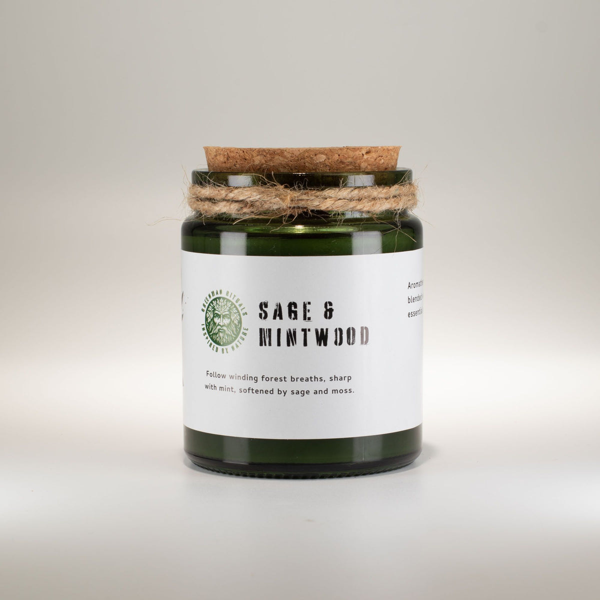 Anibe Lifestyle - Greenman Woodwick Sojavaxljus - Sage & Mintwood