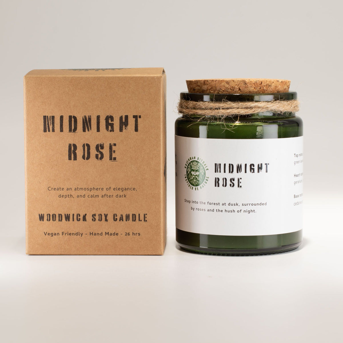 Anibe Lifestyle - Greenman Woodwick Sojavaxljus - Midnight Rose