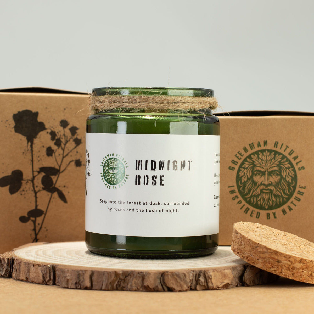 Anibe Lifestyle - Greenman Woodwick Sojavaxljus - Midnight Rose