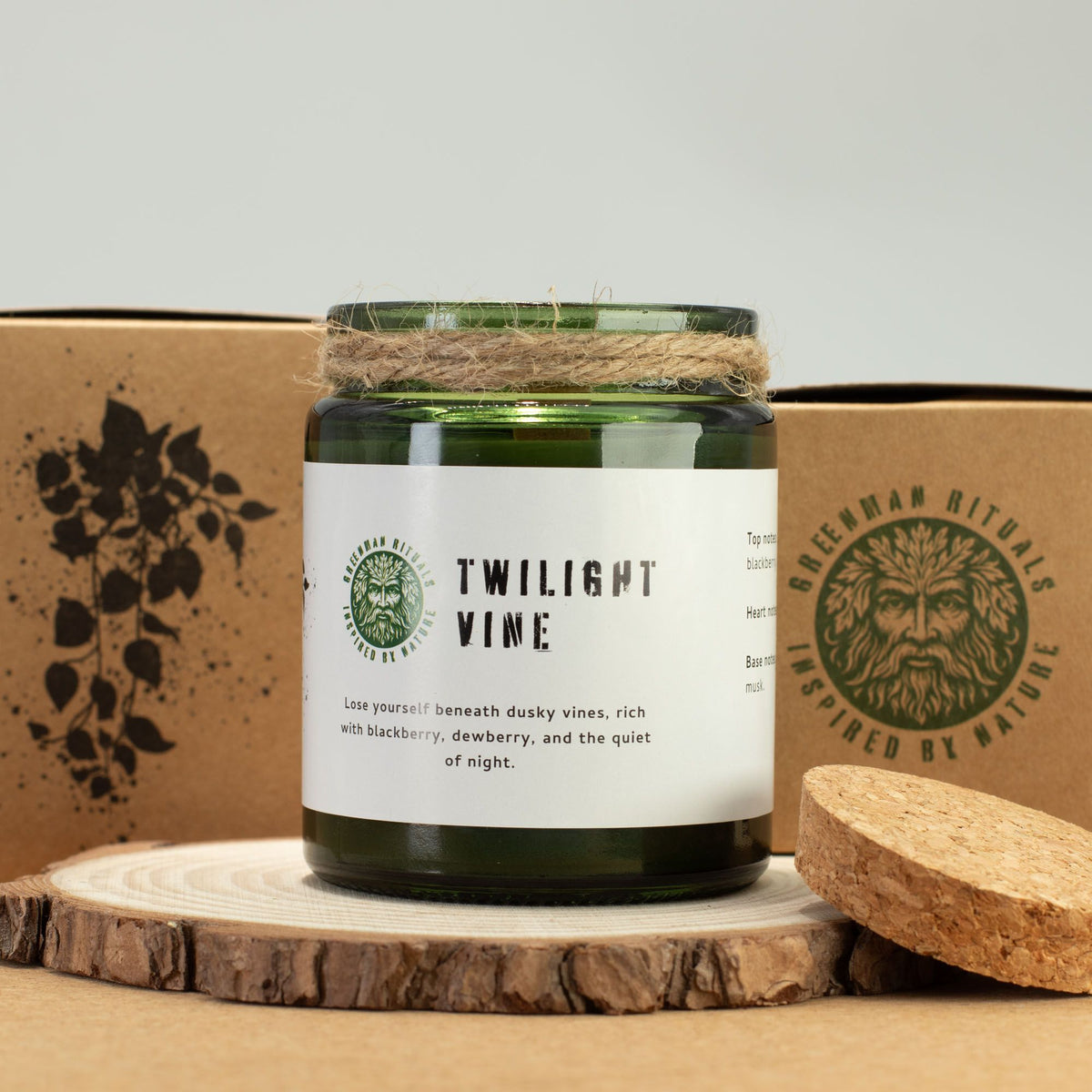 Anibe Lifestyle - Greenman Woodwick Sojavaxljus - Twilight Vine