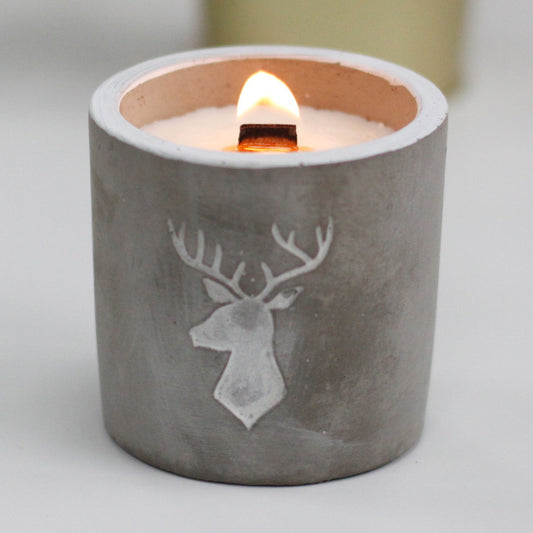 Anibe Lifestyle - Doftljus i betong – Stag Head – Whiskey & Woodsmoke