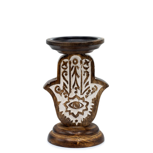 Anibe Lifestyle - Liten Hamsa ljusstake i mangoträ