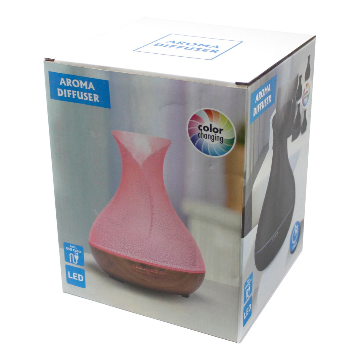 Anibe Lifestyle - Aromadiffusor - Palma med skaldesign, USB, färgskiftande ljus och timer