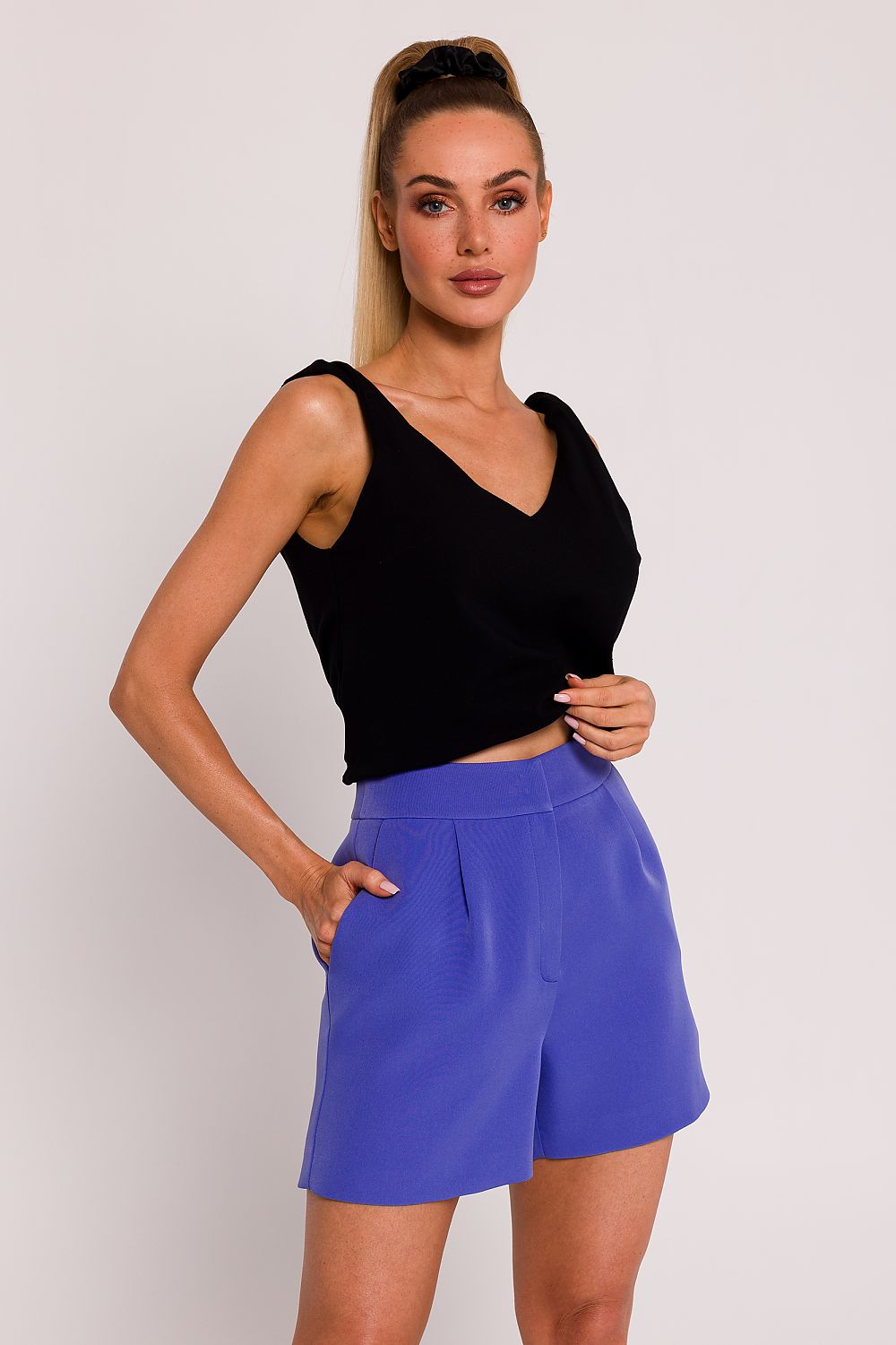 Anibe Lifestyle - Shorts med utsvängda ben och bälteshällor