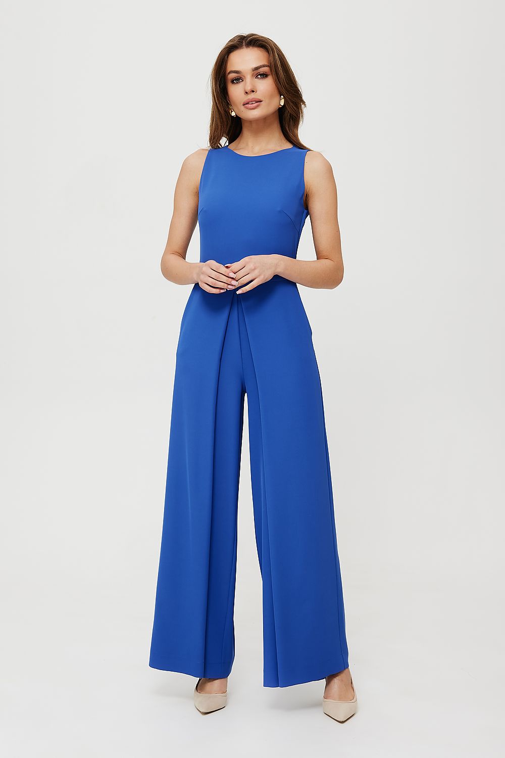 Anibe Lifestyle - Ärmlös byxdress med vida ben och veck