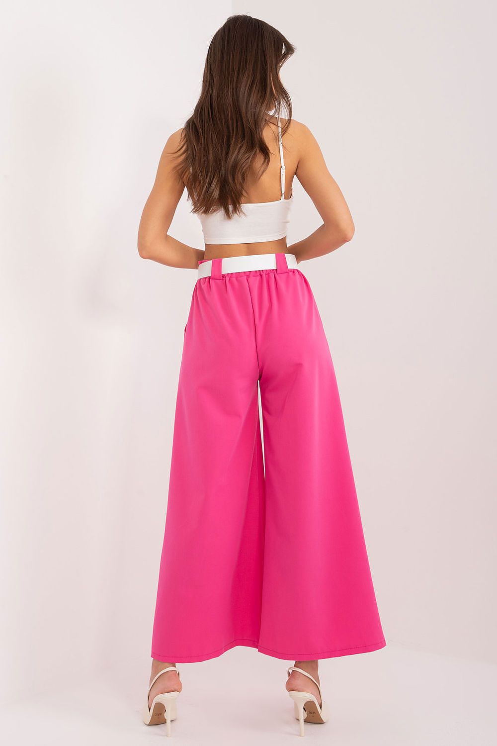 Anibe Lifestyle - Palazzo-byxor med high-waist, resårband och bälte