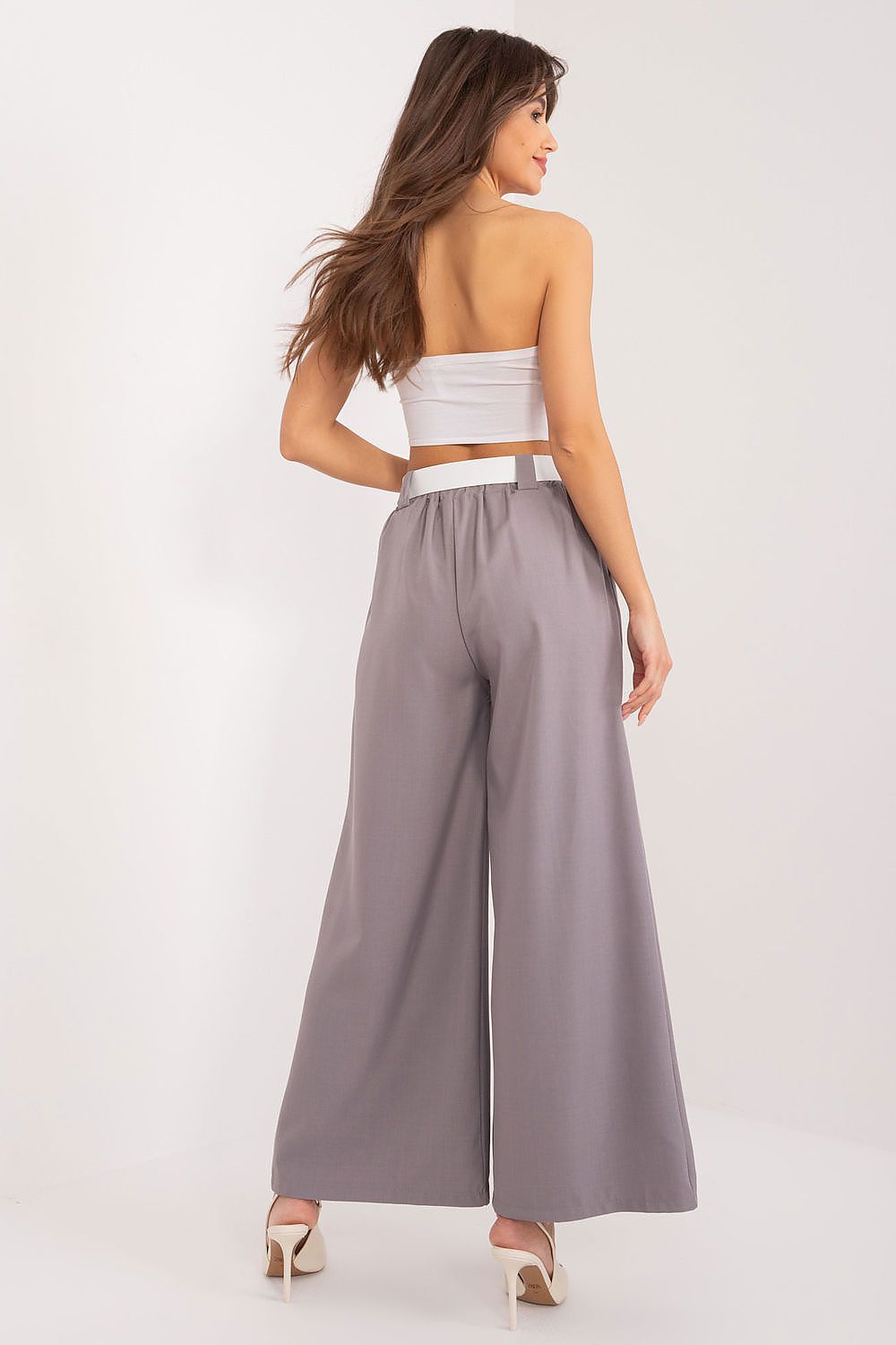 Anibe Lifestyle - Palazzo-byxor med high-waist, resårband och bälte