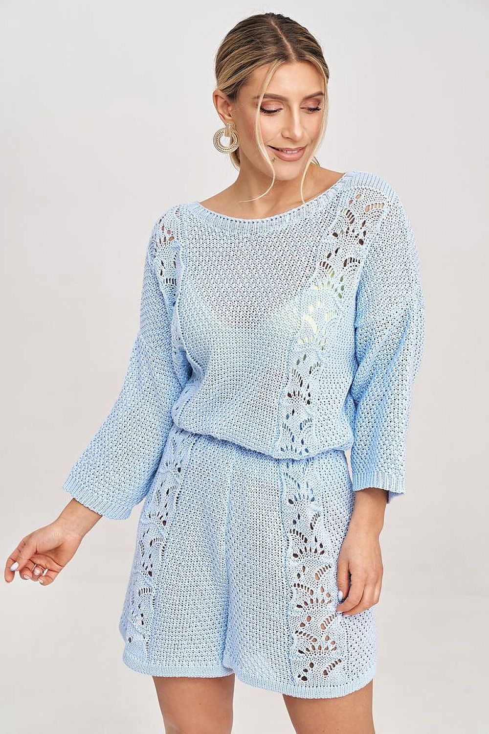 Anibe Lifestyle - Stickad byxset med blus och shorts