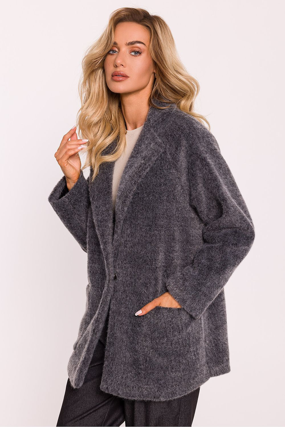 Anibe Lifestyle - Kappa i teddytyg med oversized snitt