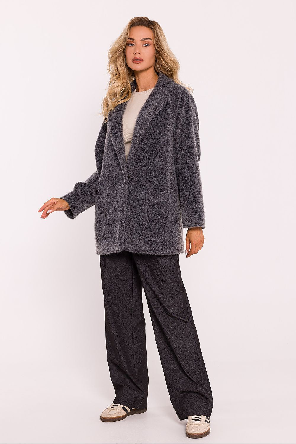 Anibe Lifestyle - Kappa i teddytyg med oversized snitt