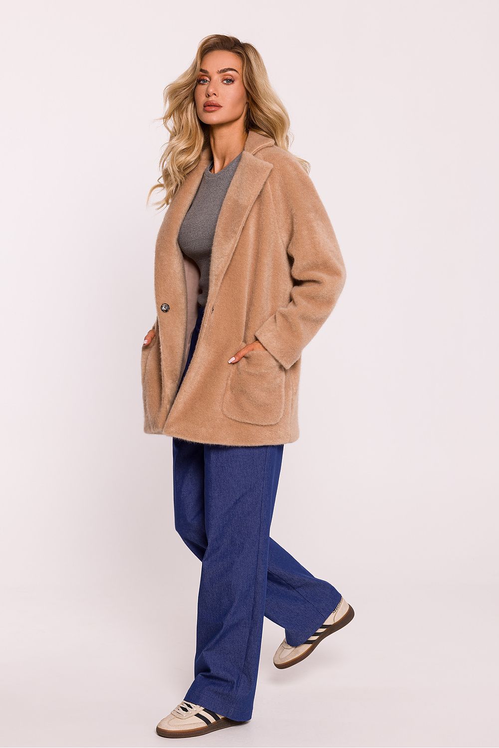 Anibe Lifestyle - Kappa i teddytyg med oversized snitt
