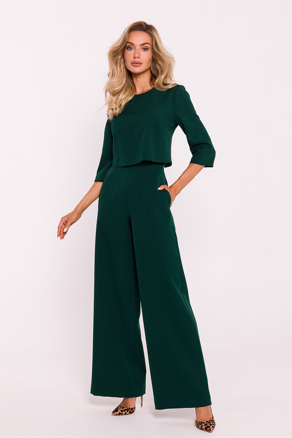Anibe Lifestyle - Byxdress med vida ben och dubbellagd överdel