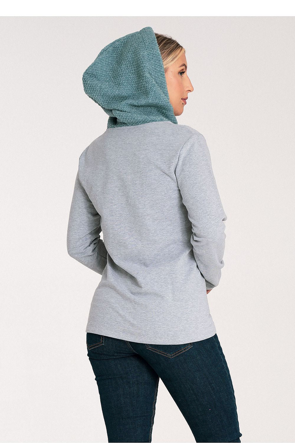 Anibe Lifestyle - Bomullssweatshirt med huva i ull och känguruficka