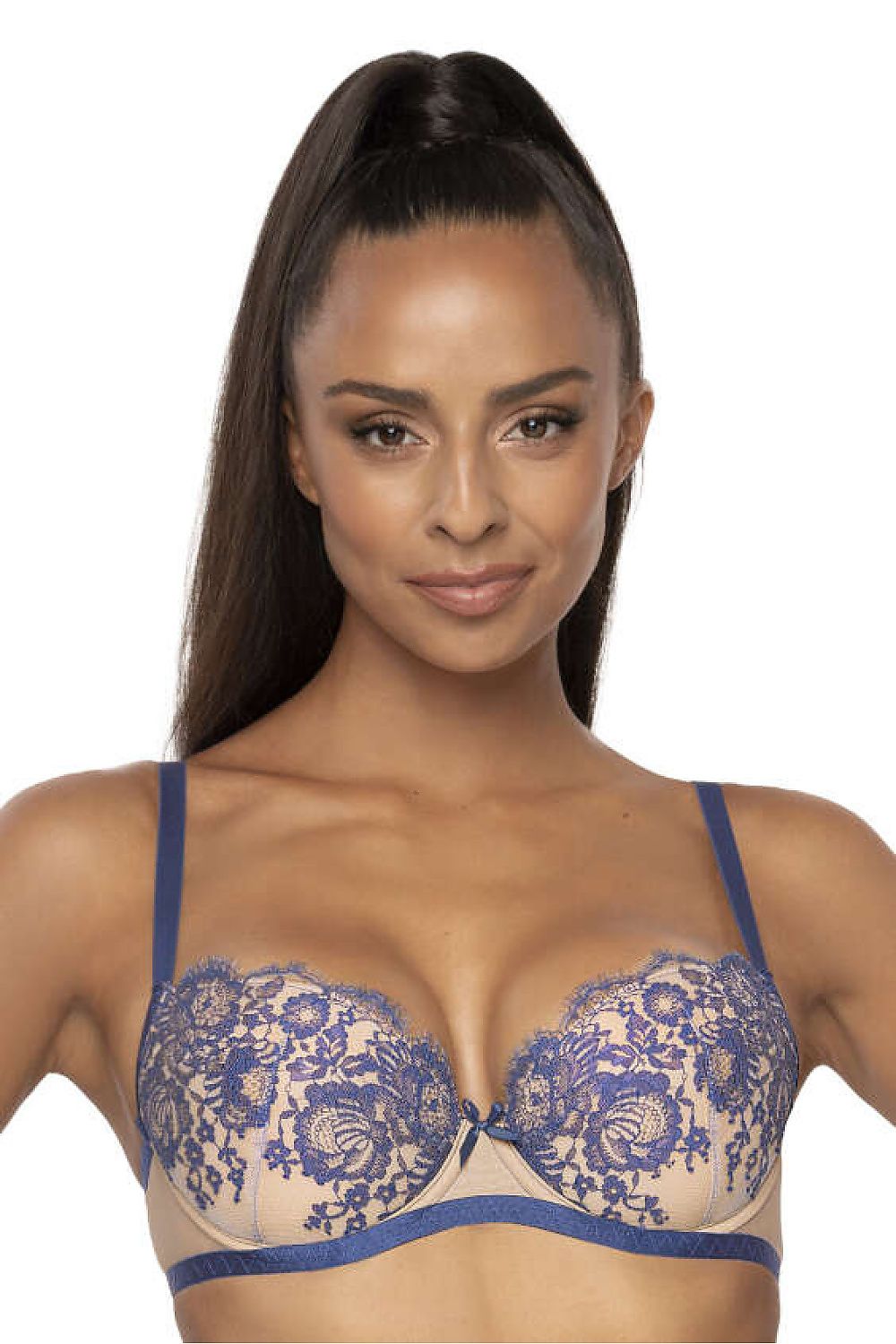 Anibe Lifestyle - Frances - Push up-behå i beige blommig spets
