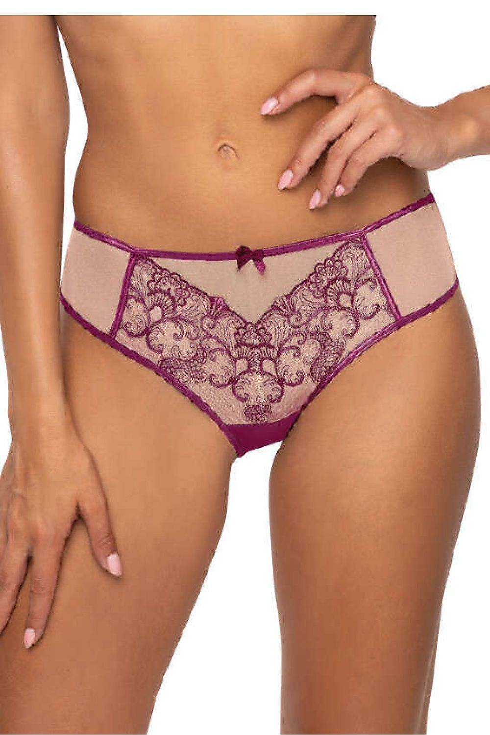 Anibe Lifestyle - Maureen - T-backs i mesh med kontrastbroderi