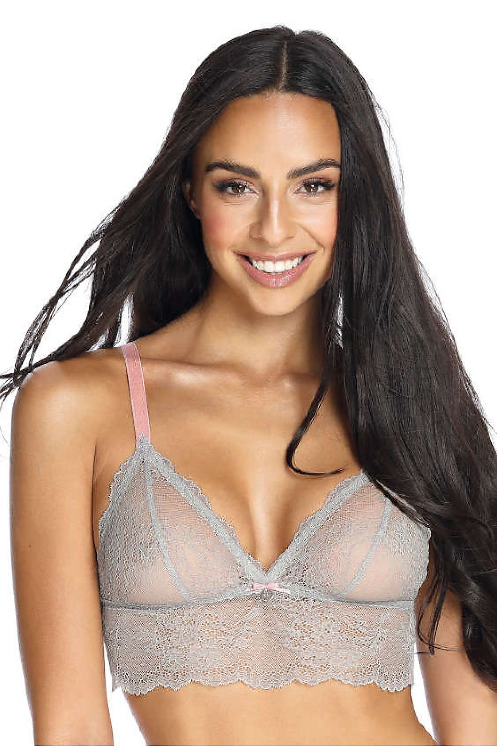 Anibe Lifestyle - Pure - Bralette i grå spets med rosett